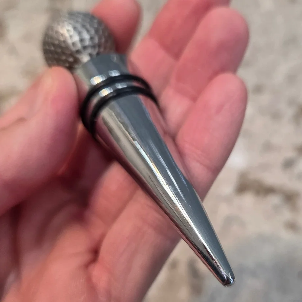 Vintage Golf Wine Bottle Stoppers Set 3 Pewter Tone Golf Ball Bag Sports Decor